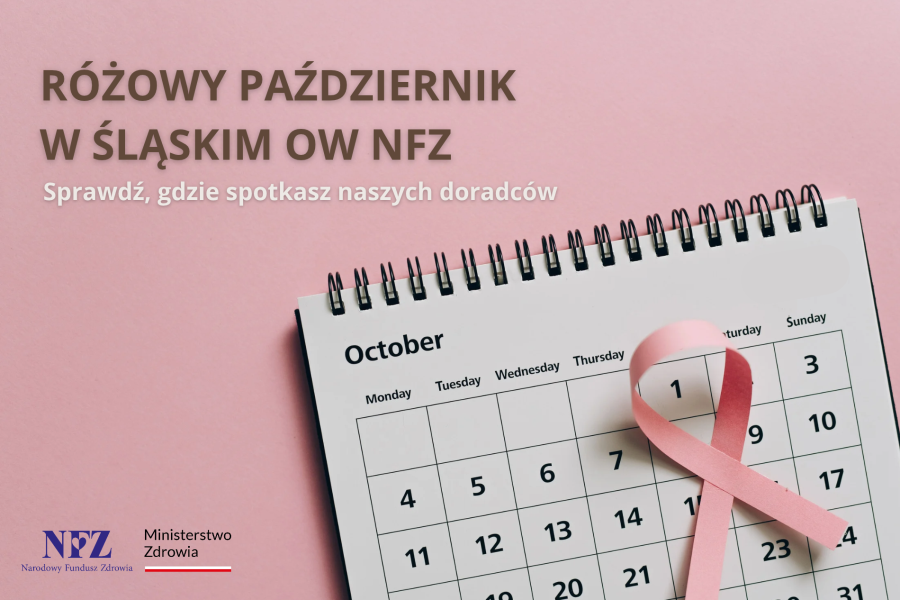 Różowy Październik w Śląskim OW NFZ. Sprawdź, gdzie spotkasz naszych doradców!